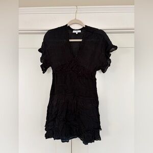 IRO Black Textured V-Neck Blouse